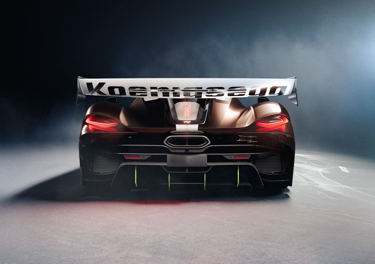 Koenigsegg hipercarro detalhes de design em fibra de carbono